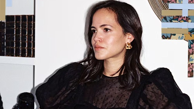 anna jewsbury in a black dress