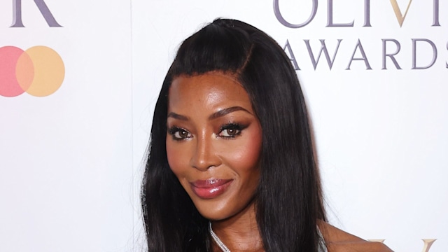 Naomi Campbell poses in the Winners Room at The Olivier Awards 2025 with Mastercard at The Royal Albert Hall on April 6, 2025 in London, England