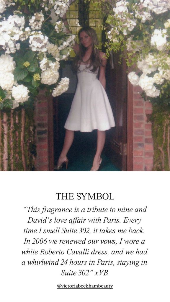 Victoria Beckham in a satin mini bridal dress for her vow renewals in London