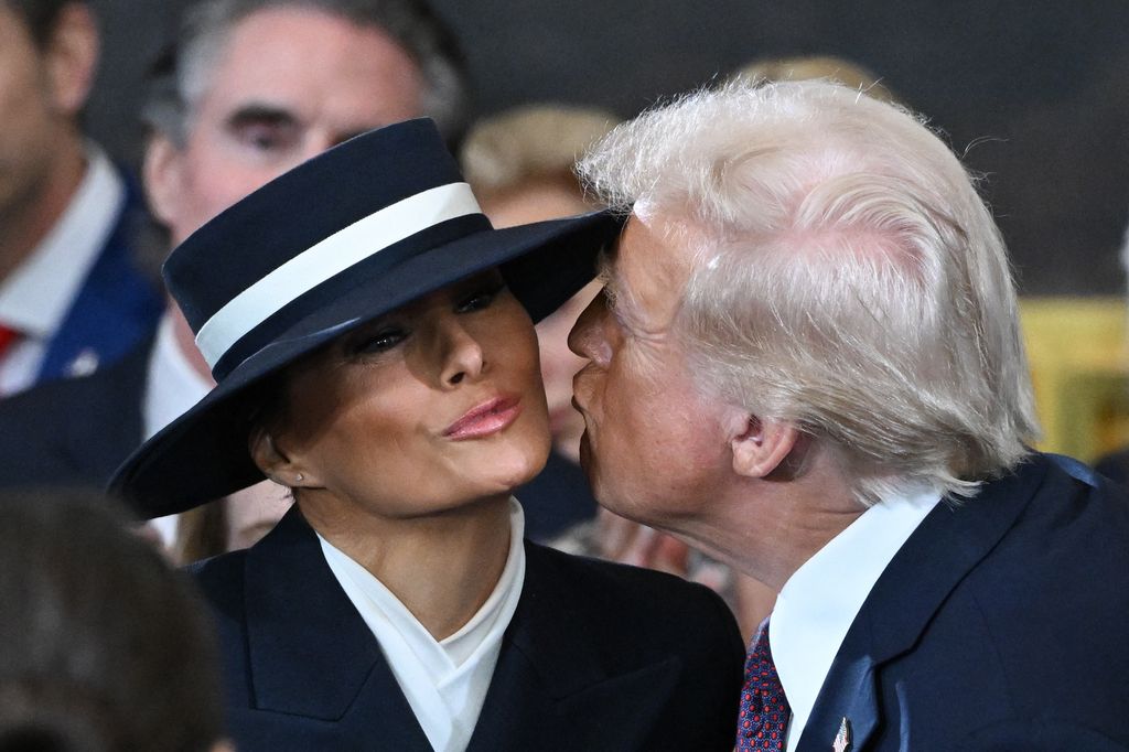 Her hat was designed by Eric Javits