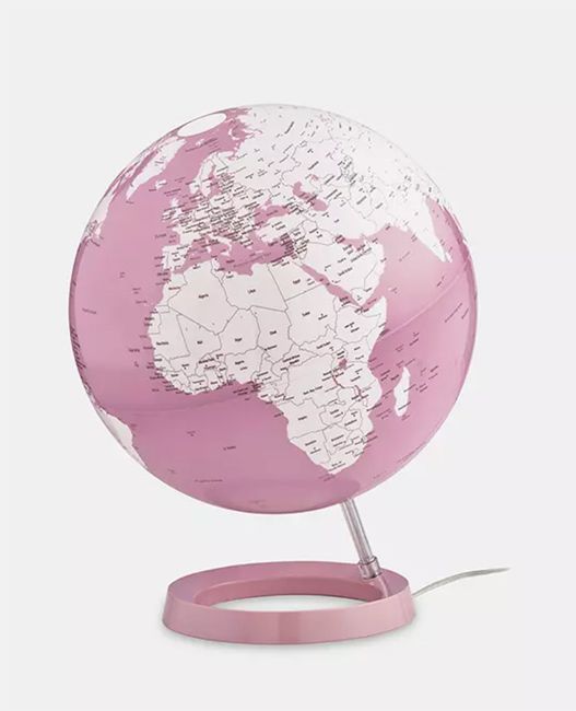 pink world map