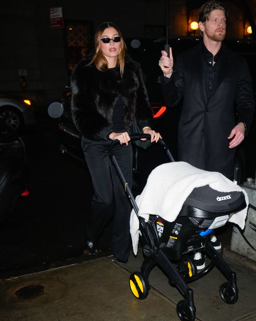 Hailey opted for all-black everything