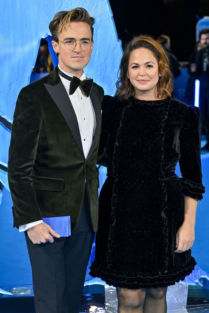 Tom Fletcher and Giovanna Fletcher in smart clothes