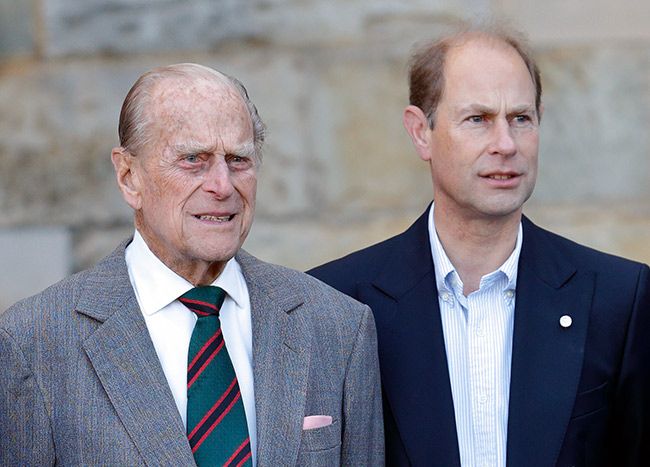 Prince Edward alongside his father Prince Philip
