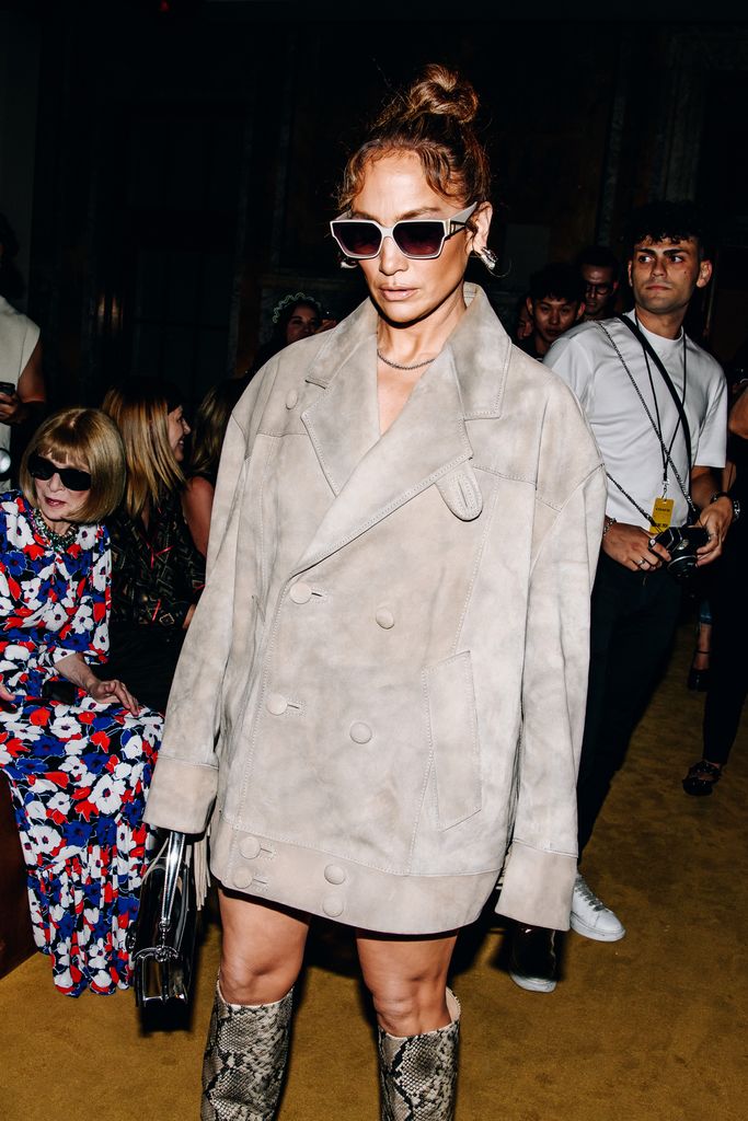Jennifer Lopez at the COACH Spring 2024 Ready To Wear Runway Show and dinner event at the New York Public Library (NYPL) on September 7, 2023 in New York, New York. (Photo by Nina Westervelt/WWD via Getty Images)