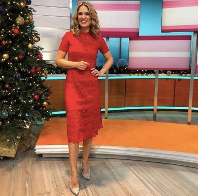 charlotte hawkins red lace dress