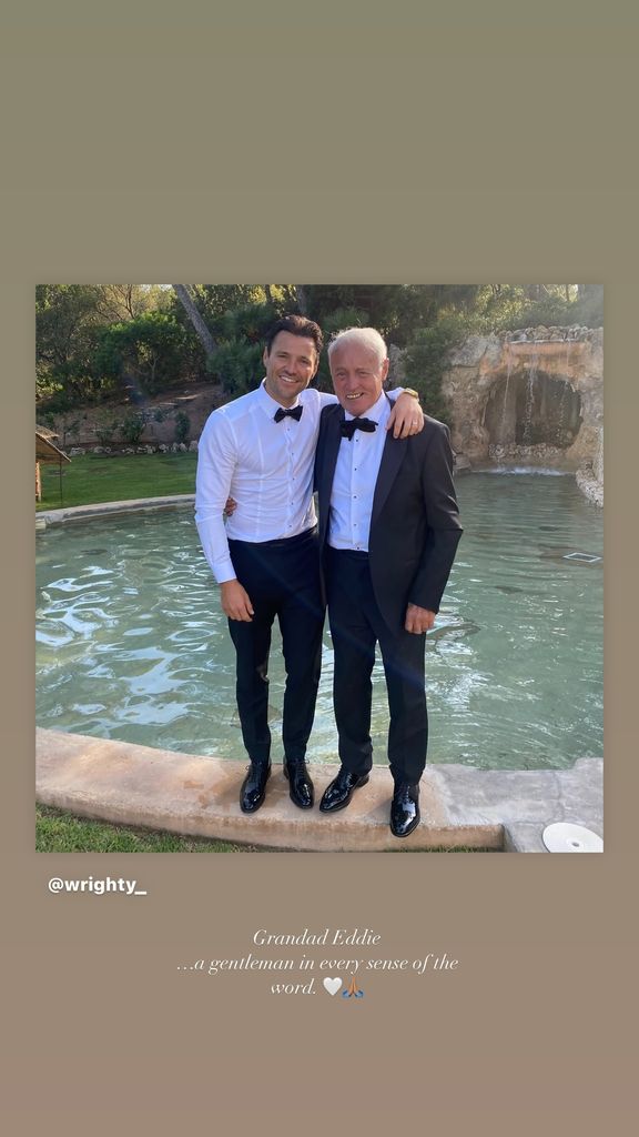 instagram story repost of photo of mark wright with his grandad