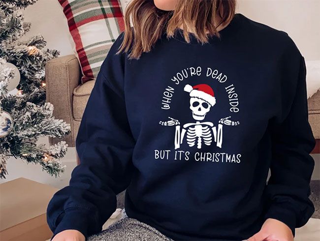 dead inside xmas jumper