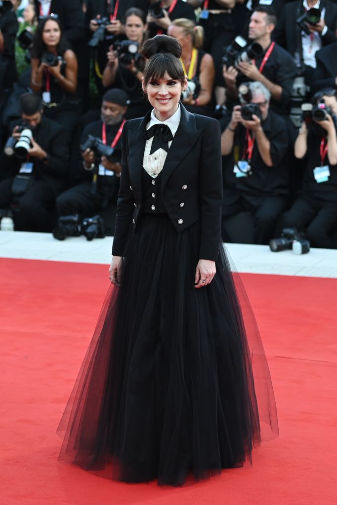 Winona Ryder, member of the cast of the opening film, comes to the opening of the 81st Venice International Film Festival with the film "Beetlejuice Beetlejuice".