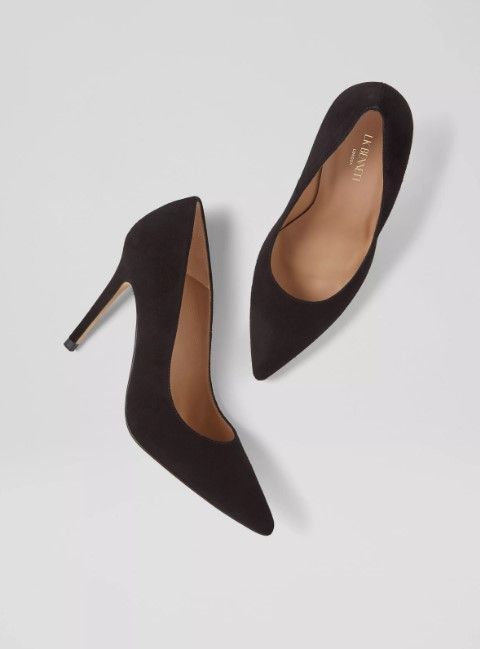 'Fern Black Suede Pointed Toe Courts' £199, L.K.Bennett