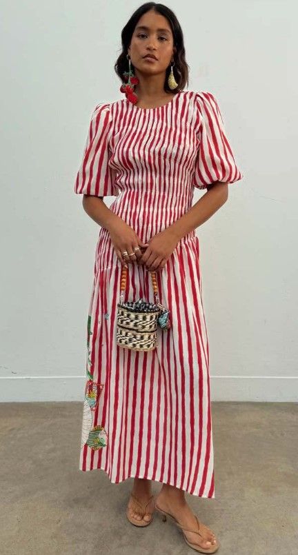 Red Stripe Nara dress, £169, Never Fully Dressed