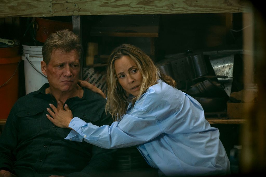 Holt McCallany as Harlan Buckley, Maria Bello as Belle Buckley in episode 104 of The Waterfront