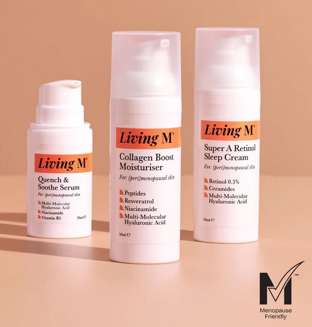 living m menopause skincare solution set
