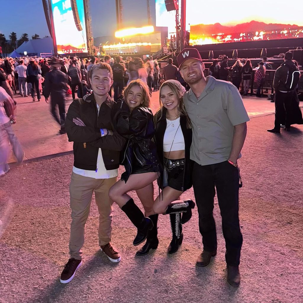 Her boots and jacket combo put a festival spin on the 'no trousers' trend